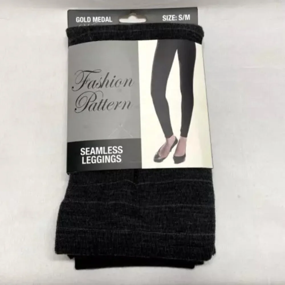 Gold Medal Women's Small Leggings Fashion Pattern Seamless Ladies Sz S/M New NWT